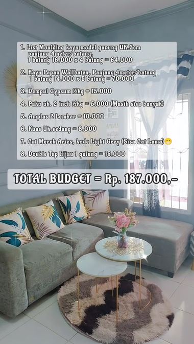 makeover ruang tamu low budget TikTok