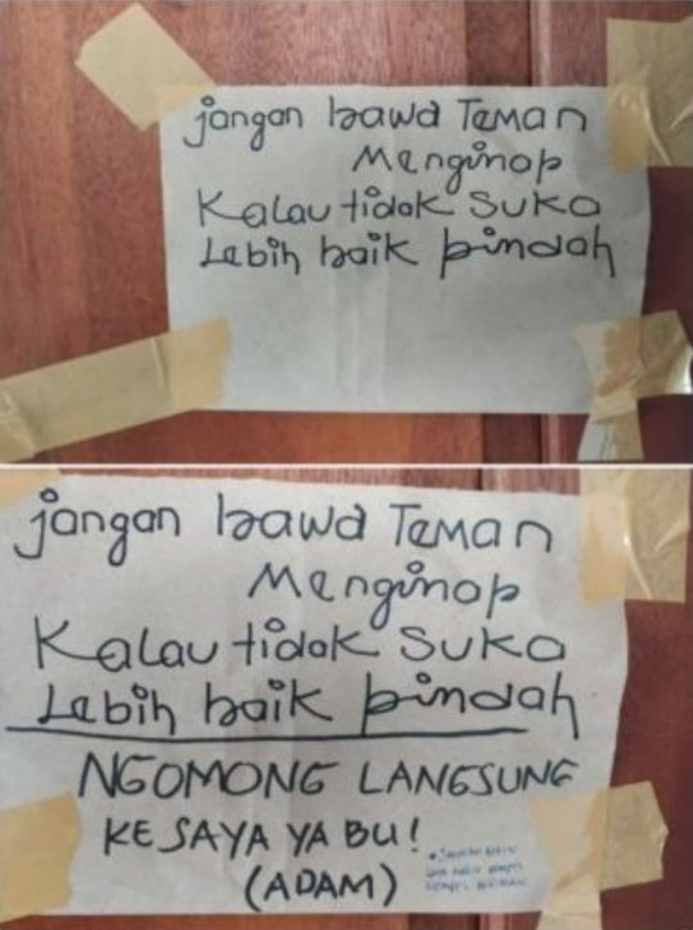 potret kocak peringatan di kos-kosan ini bisa bikin berantem © berbagai sumber