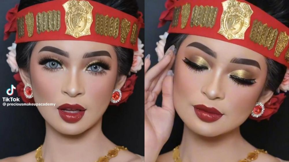 mirip Lyodra Ginting setelah dimakeup dengan adat Batak © TikTok mirip Lyodra Ginting setelah dimakeup dengan adat Batak © TikTok