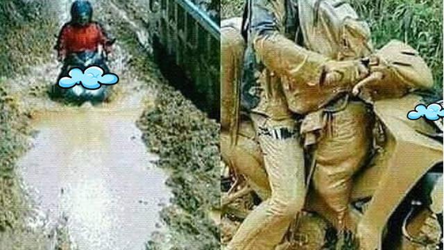 momen apes kena lumpur © berbagai sumber momen apes kena lumpur © berbagai sumber