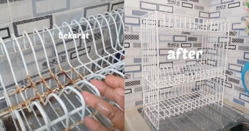 Tanpa ribet menyikat, ini cara hilangkan noda karat pada rak piring