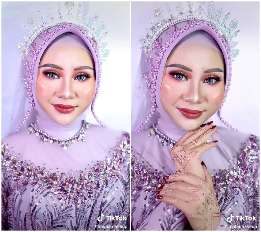 rias pengantin wajah berjerawat © TikTok/@mutiamakeup