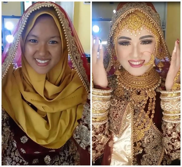 before after makeup pengantin india © berbagai sumber before after makeup pengantin india © berbagai sumber