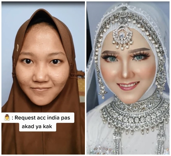 before after makeup pengantin india © berbagai sumber before after makeup pengantin india © berbagai sumber