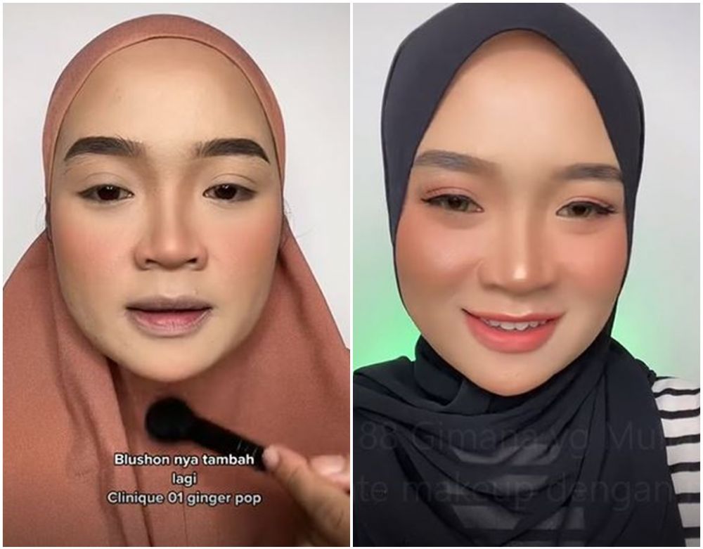 Wanita ini tiru gaya makeup Nisa Sabyan © 2023 brilio.net