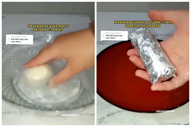 Bukan dicampur tepung tapioka, ini trik sederhana membuat keju mozarella cukup menggunakan 2 bahan