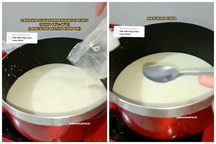Bukan dicampur tepung tapioka, ini trik sederhana membuat keju mozarella cukup menggunakan 2 bahan