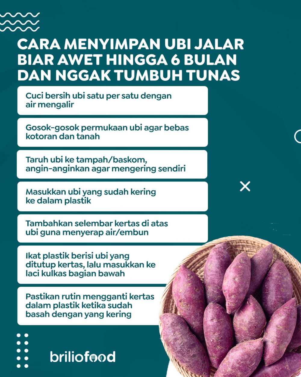 Tanpa tambahan bahan dapur, ini cara menyimpan ubi jalar agar tidak bertunas dan awet hingga 6 bulan
