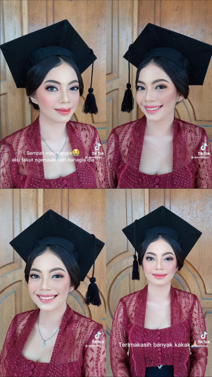 Wanita dengan tanda lahir pada wajah dirias © TikTok