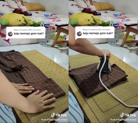 trik mudah menyetrika kemeja © TikTok trik mudah menyetrika kemeja © TikTok