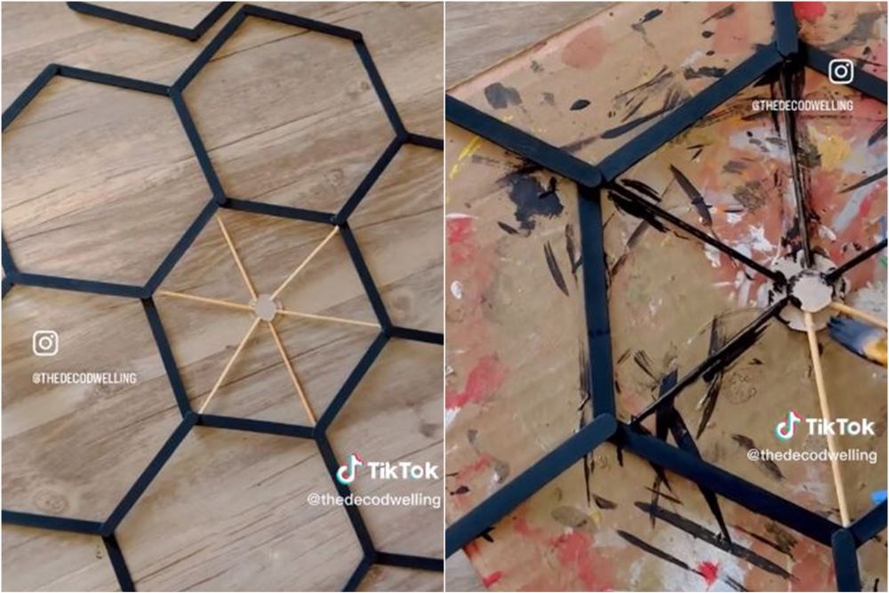 bikin hiasan dinding pakai stik eskrim © TikTok bikin hiasan dinding pakai stik eskrim © TikTok