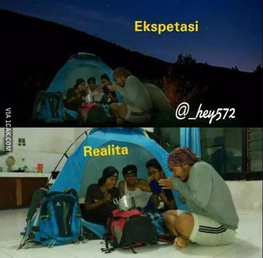 Potret kocak orang saat kemah Berbagai sumber