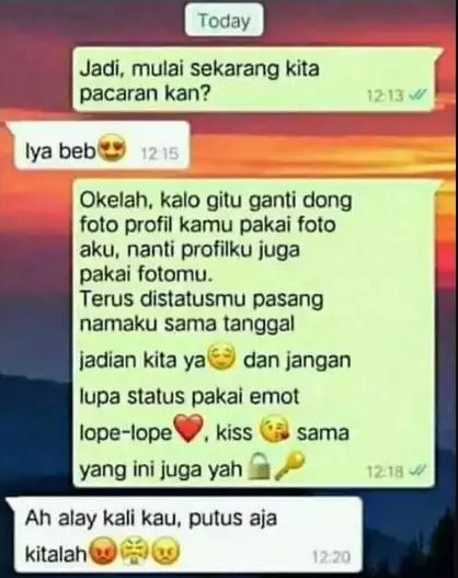 Chat lucu pacar minta putus Berbagai sumber
