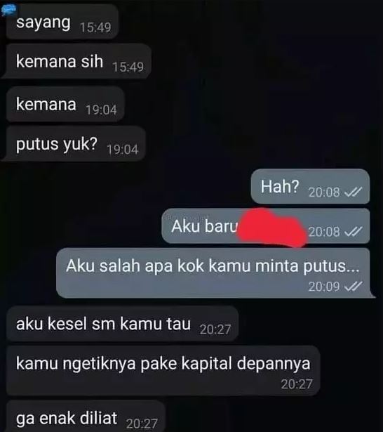 Chat lucu pacar minta putus Berbagai sumber
