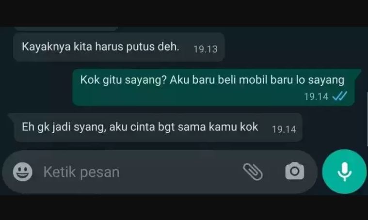 Chat lucu pacar minta putus Berbagai sumber