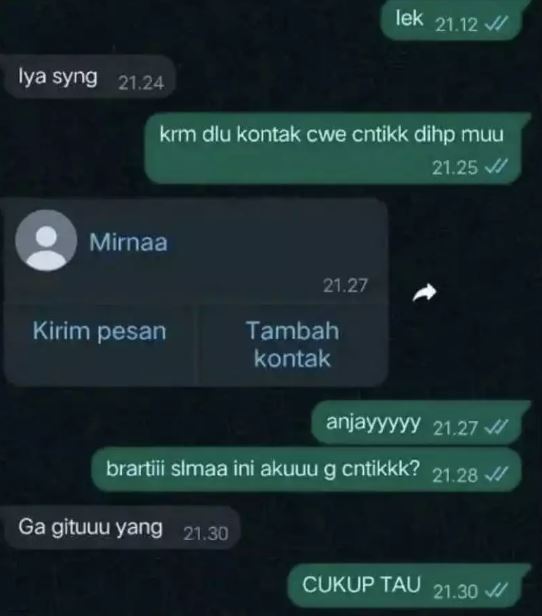Chat lucu pacar posesif Berbagai sumber