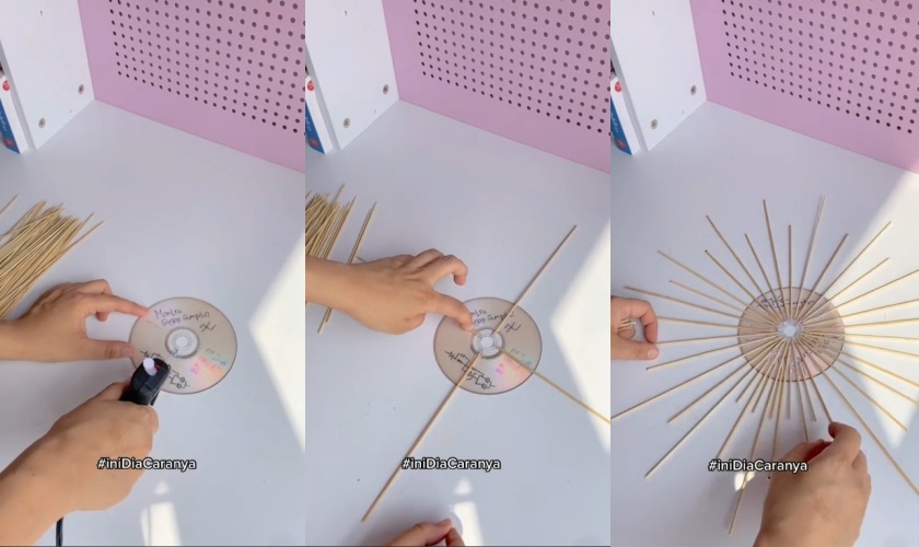 cara buat wall decor low budget © TikTok