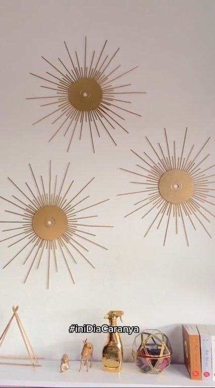 cara buat wall decor low budget © TikTok