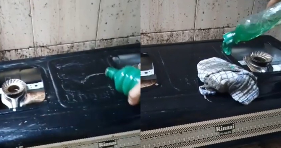 Cara bersihkan noda minyak dan jamur membandel pada kompor, simpel tanpa baking soda atau sitrun