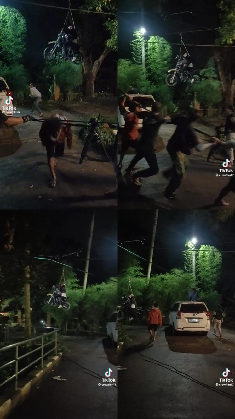 Adegan di balik layar saat motor lompati mobil © berbagai sumber Adegan di balik layar saat motor lompati mobil © berbagai sumber