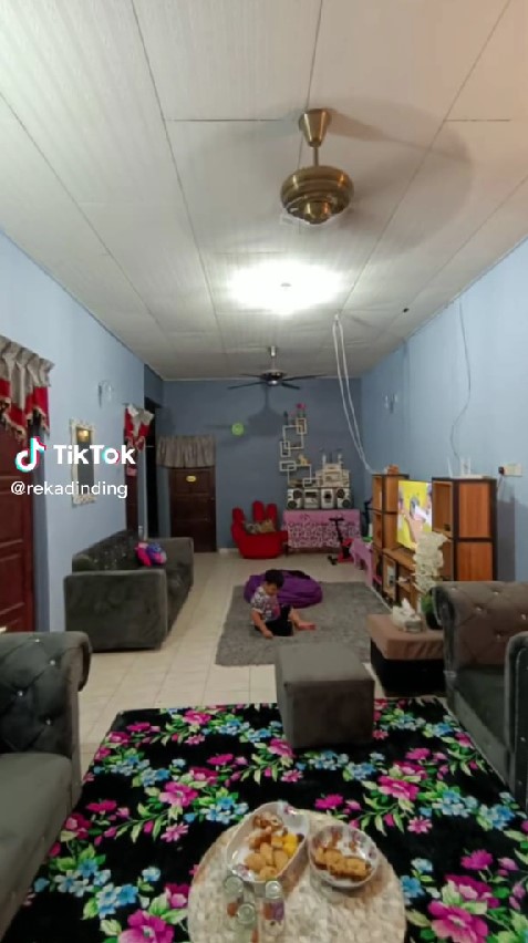 ruang keluarga makeover jadi mewah © TikTok/@rekadinding