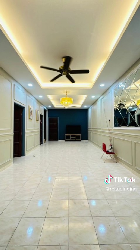 ruang keluarga makeover jadi mewah © TikTok/@rekadinding