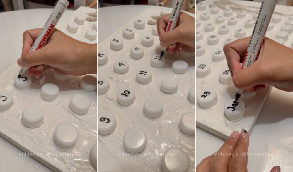 kalender dari tutup botol © TikTok 