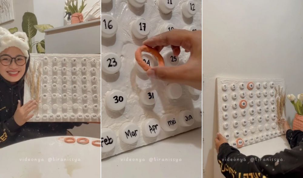 kalender dari tutup botol © TikTok 