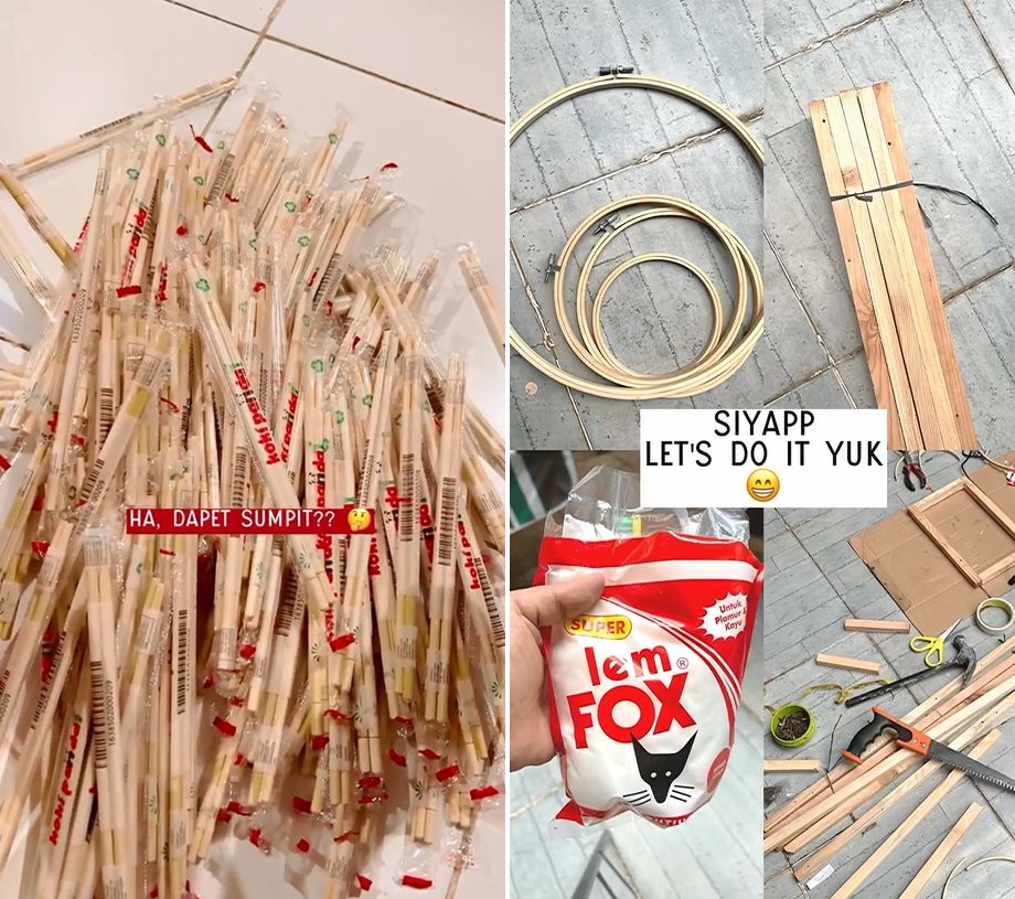 lampu dinding pakai sumpit © Instagram lampu dinding pakai sumpit © Instagram