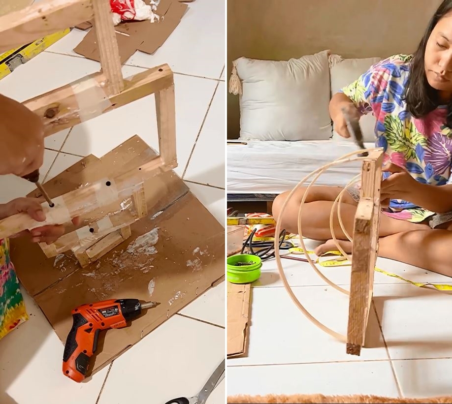 lampu dinding pakai sumpit © Instagram lampu dinding pakai sumpit © Instagram