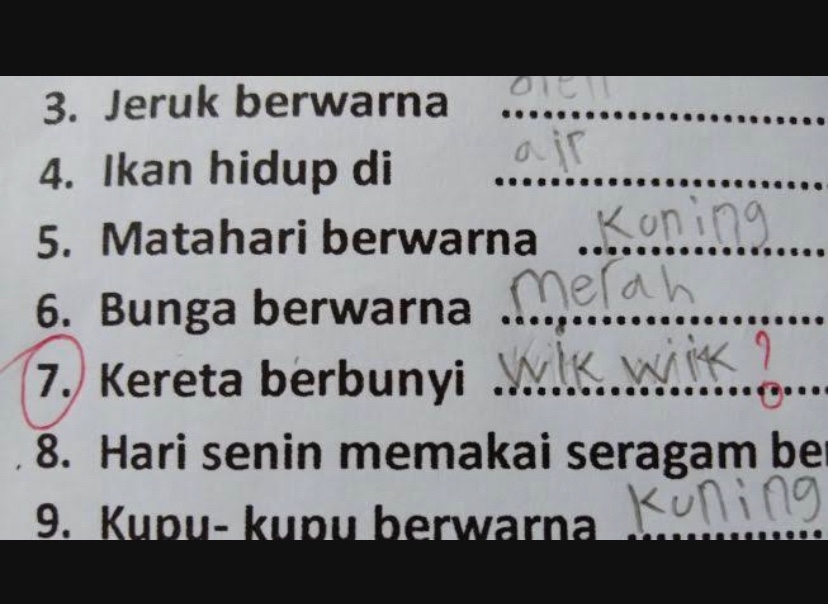 Potret kocak jawaban ngawur Berbagai sumber Potret kocak jawaban ngawur Berbagai sumber