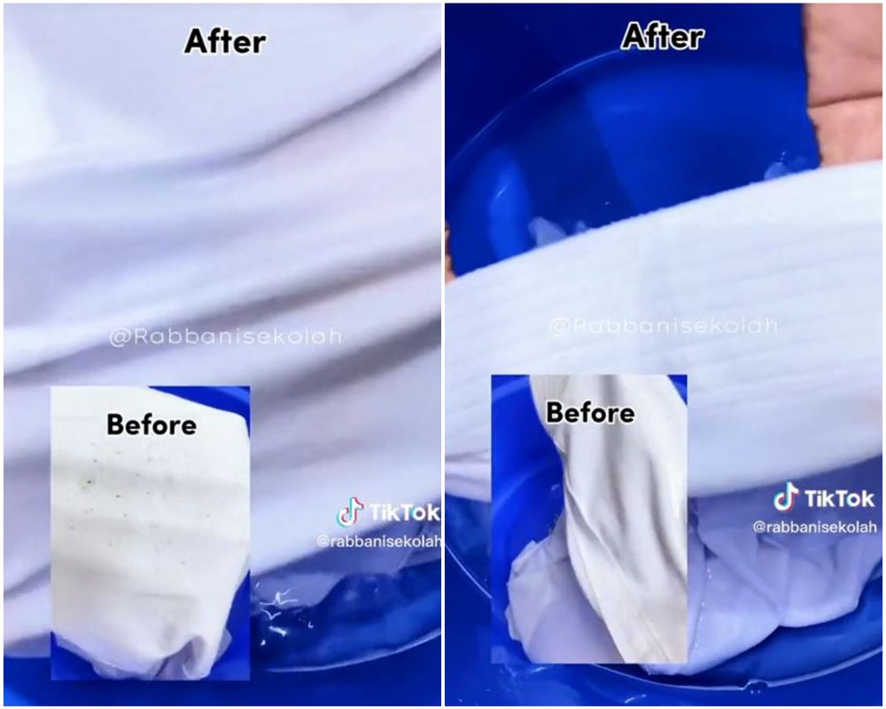cara mudah bersihkan jilbab jamuran © TikTok