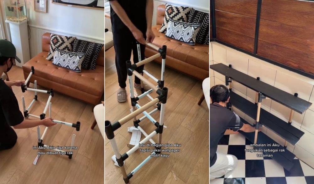 rak kayu estetik © TikTok