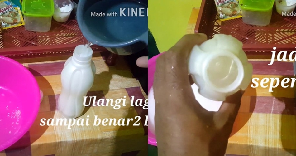 Bukan pakai sitrun, ini cara cuci bagian dalam botol minum agar noda lumut luntur pakai 2 bahan