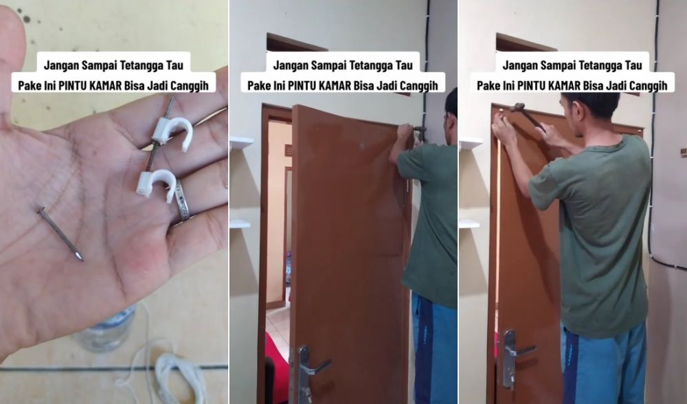 bikin pintu otomatis dari botol bekas © TikTok