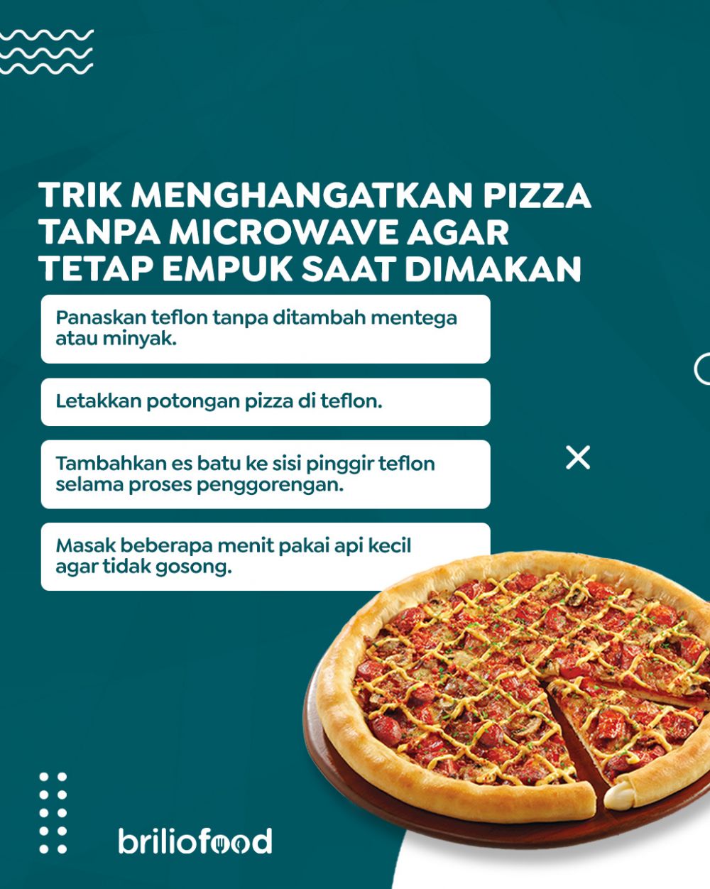 Tanpa microwave, ini trik menghangatkan pizza agar tetap enak dan teksturnya empuk saat dimakan