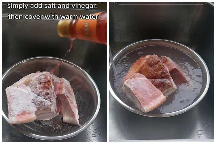Cuma butuh 5 menit, begini cara mencairkan daging beku pakai 3 bahan dapur