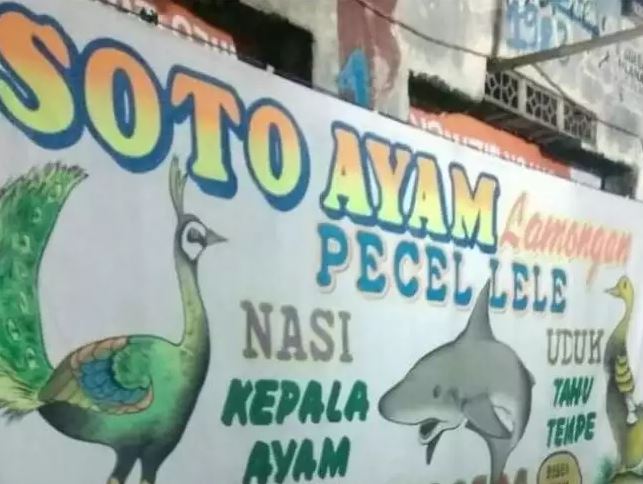 potret kocak spanduk pecel lele Berbagai sumber
