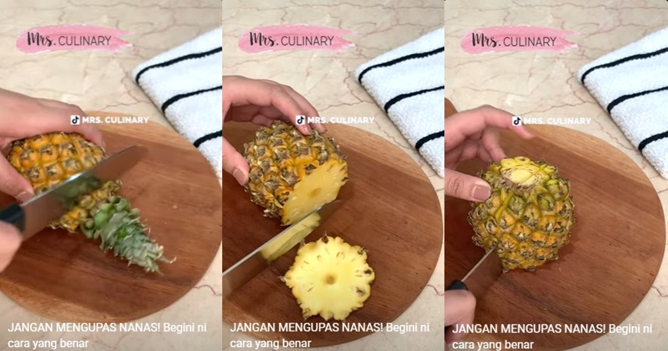 Tak perlu ribet mengupas kulitnya, begini trik praktis makan buah nanas