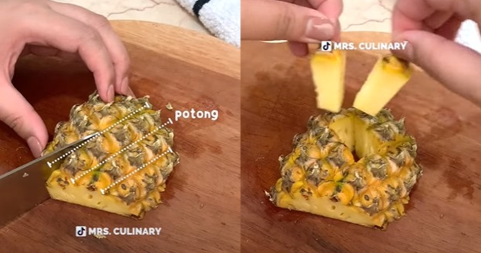 Tak perlu ribet mengupas kulitnya, begini trik praktis makan buah nanas