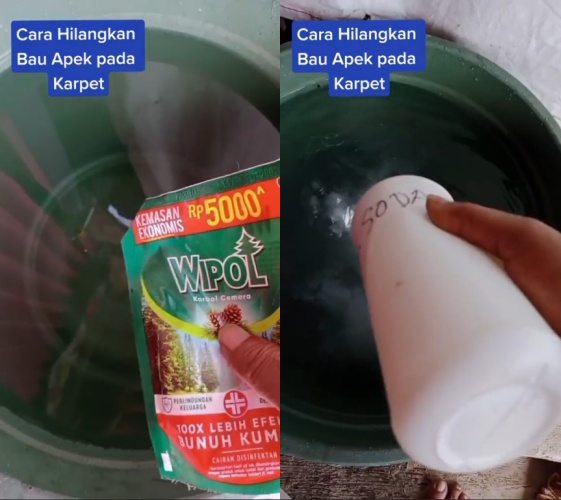 menghilangkan bau apek pada karpet © TikTok menghilangkan bau apek pada karpet © TikTok