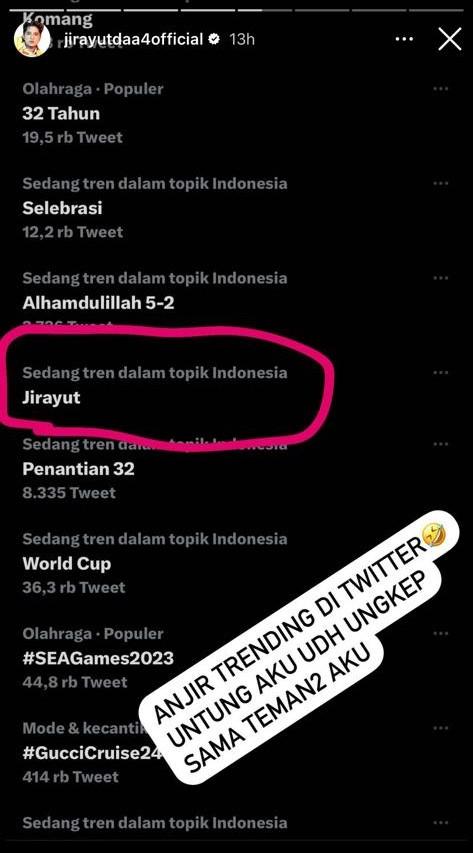 Jadi sasaran netizen usai laga Indonesia vs Thailand di final SEA Games, reaksi Jirayut bikin ngakak