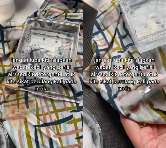 noda kunyit pada pakaian © TikTok