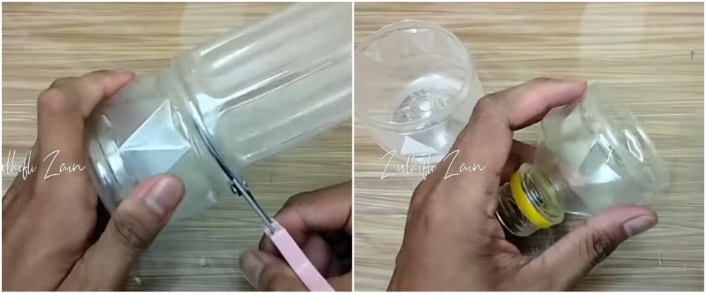 Cara kreatif mengubah botol minum bekas jadi gelas estetik, simpel pakai 2 alat ini