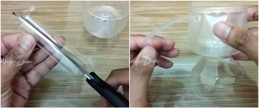 Cara kreatif mengubah botol minum bekas jadi gelas estetik, simpel pakai 2 alat ini
