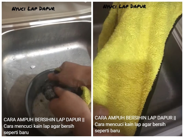 Cukup tambah 1 bahan dapur, begini cara ampuh bersihkan lap dapur tanpa sitrun dan detergen