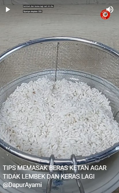 Trik masak beras ketan agar teksturnya pas, tak terlalu lembek dan mudah mengeras