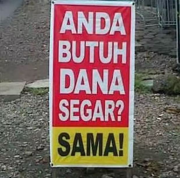 spanduk jualan nggak berguna Berbagai sumber