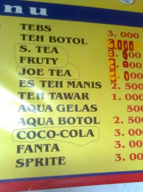 potret kocak tulisan typo di spanduk jualan Berbagai sumber