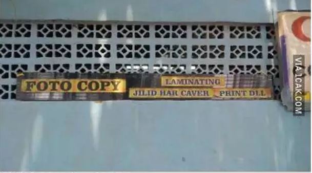 potret kocak tulisan typo di spanduk jualan Berbagai sumber